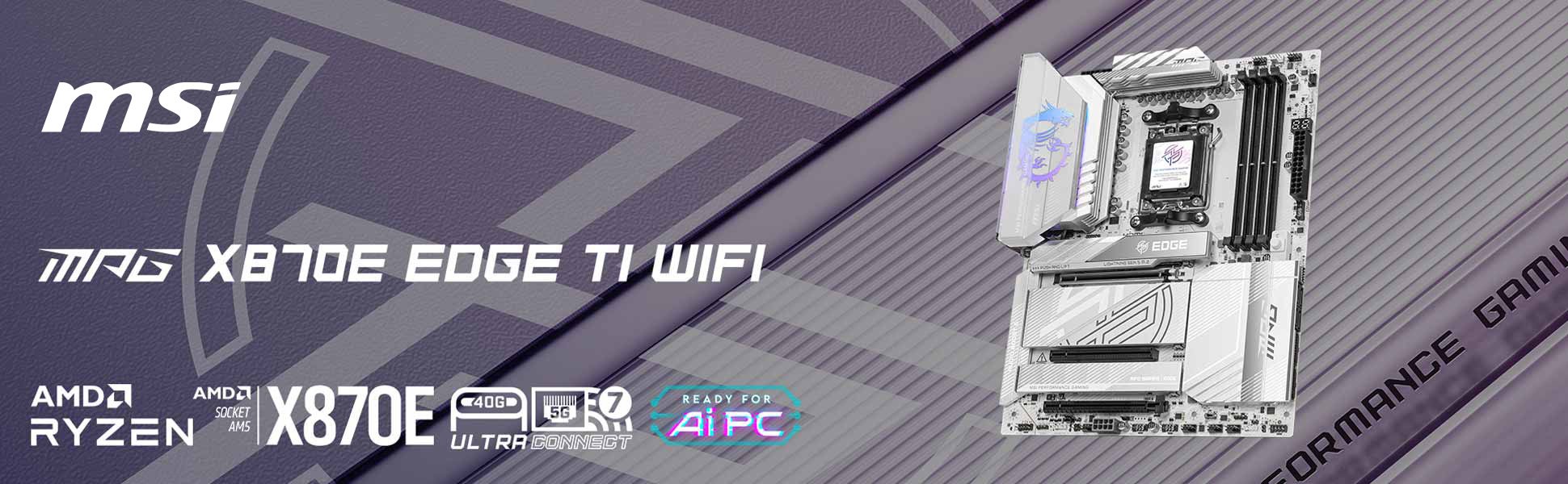MSI MPG MPG X870E EDGE TI WIFI AM5 AMD X870E SATA 6Gb/s 5G